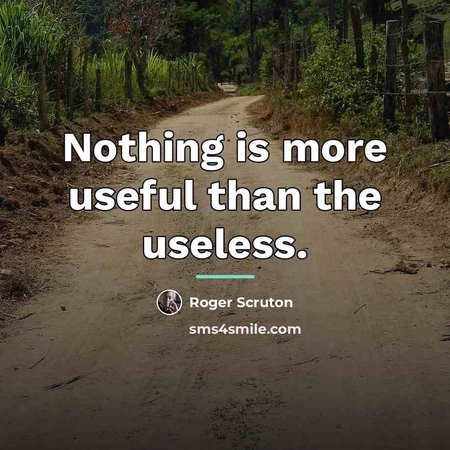“Nothing is more useful than the useless.…” quote by Roger Scruton