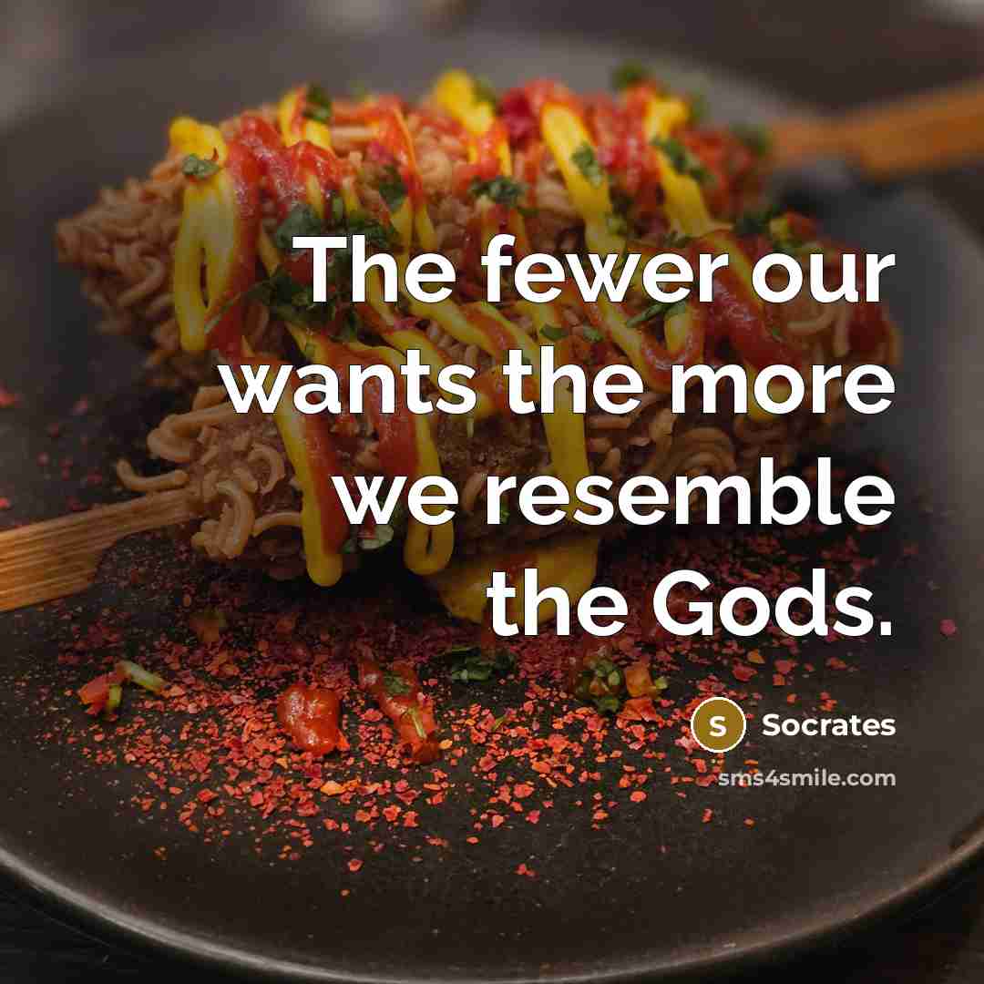 “The fewer our wants the more we resemble the Gods.…” quote by Socrates