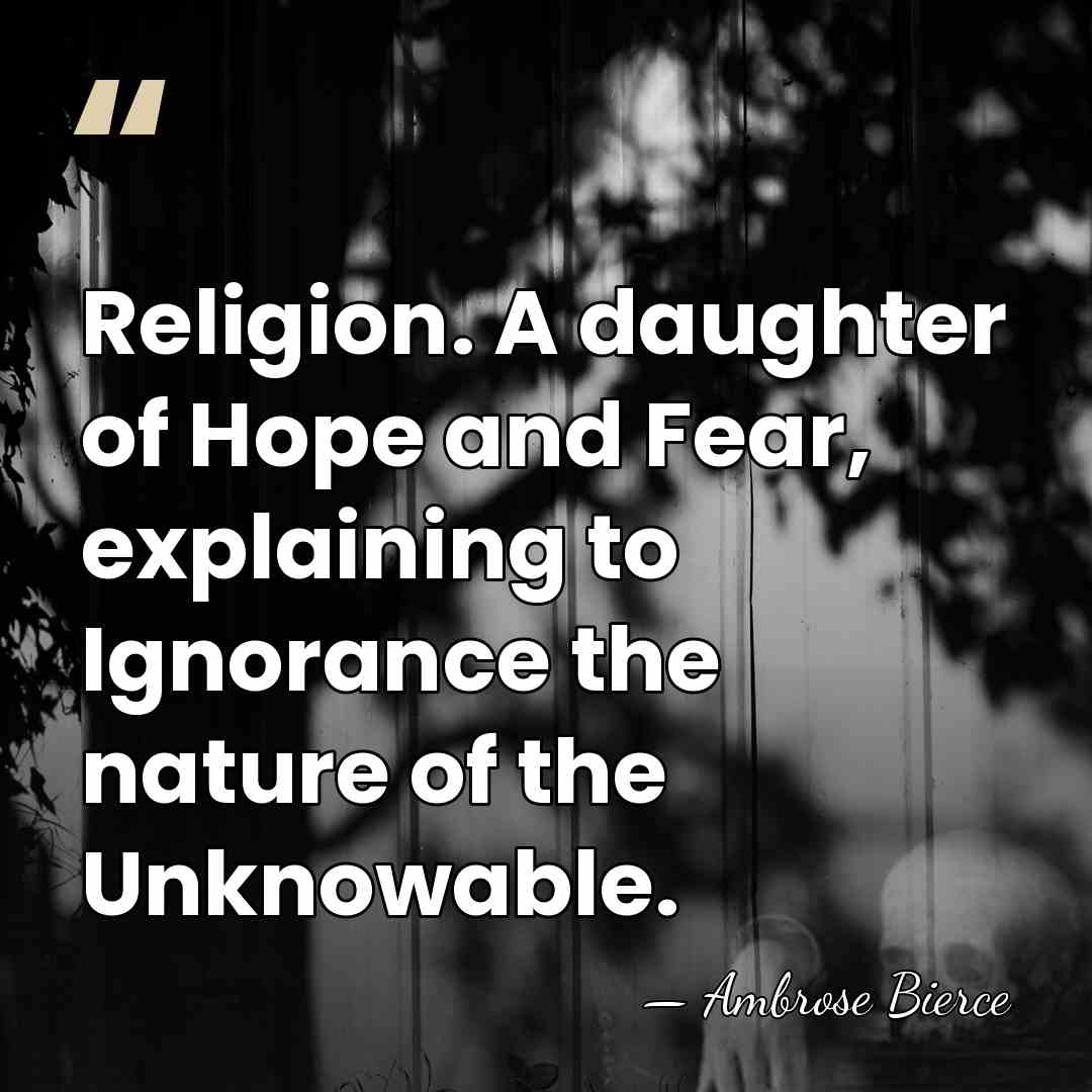 Religion. A daughter of Hope and Fear, explaining to Ignorance the nature&hellip; - Ambrose Bierce