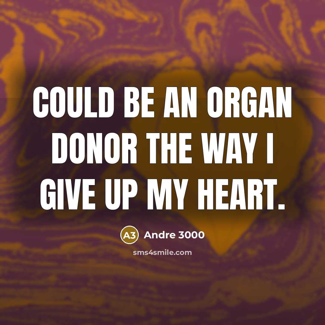 “Could be an organ donor the way I give up my heart.” quote by Andre 3000
