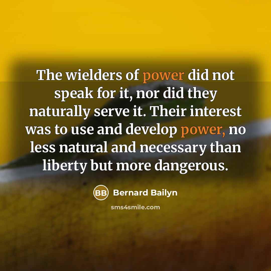 “The wielders of power did not speak for it, nor…” quote by Bernard Bailyn