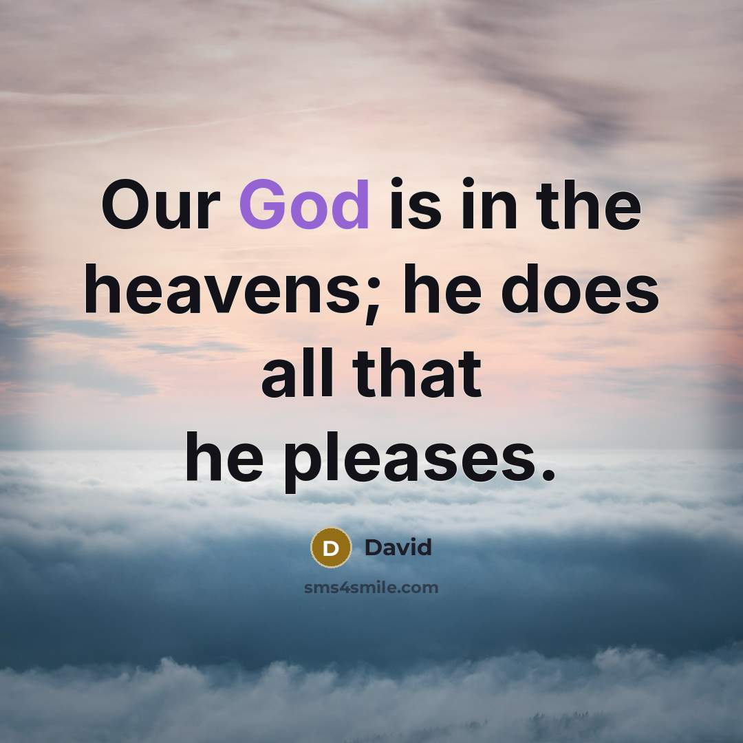 “Our God is in the heavens; he does all that…” quote by David