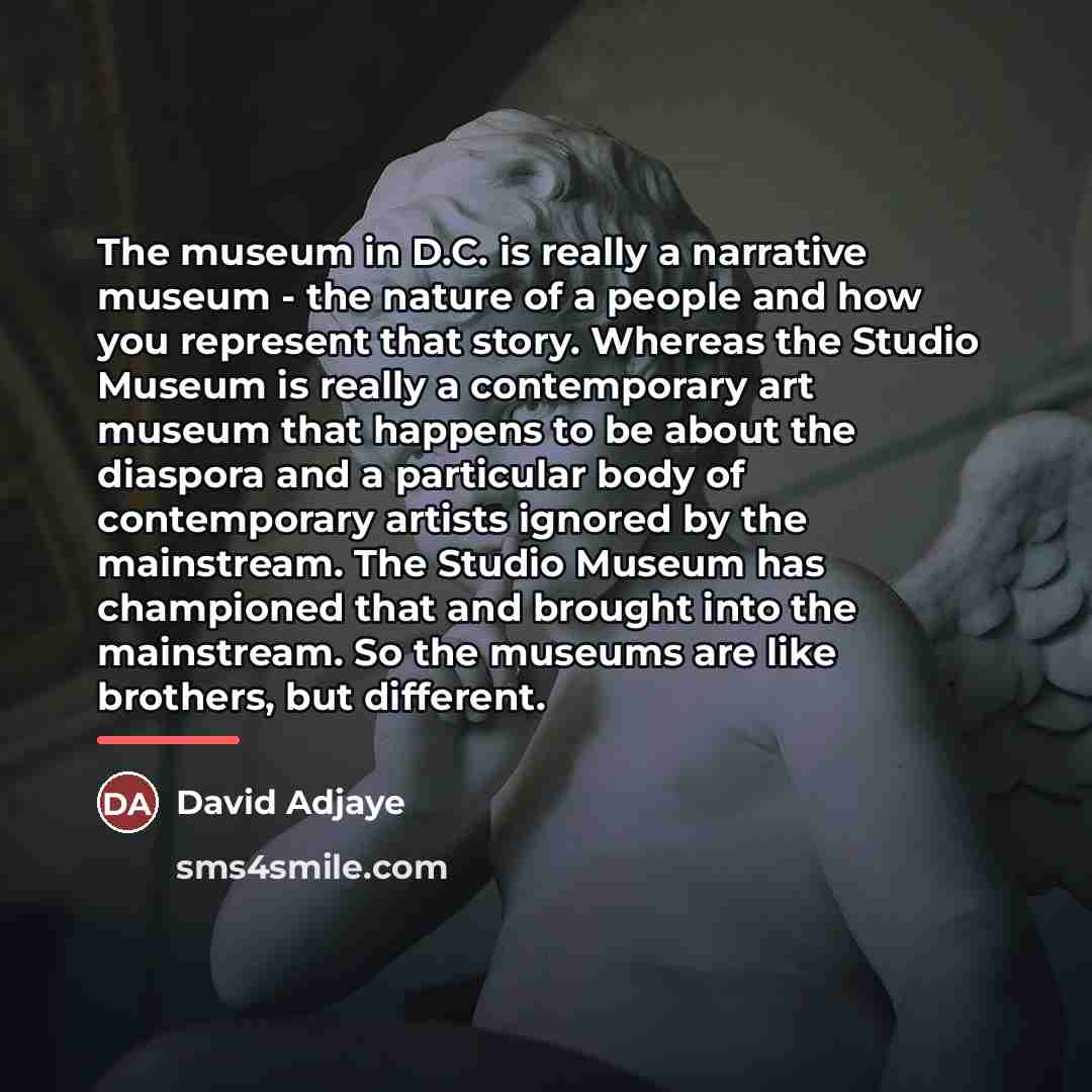 “The museum in D.C. is really a narrative museum -…” quote by David Adjaye