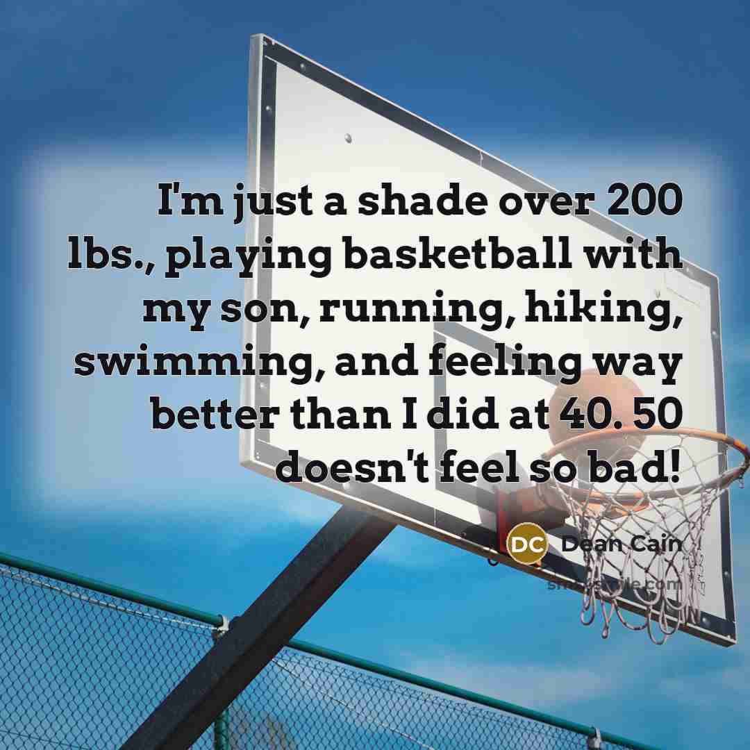 “I'm just a shade over 200 lbs., playing basketball with…” quote by Dean Cain