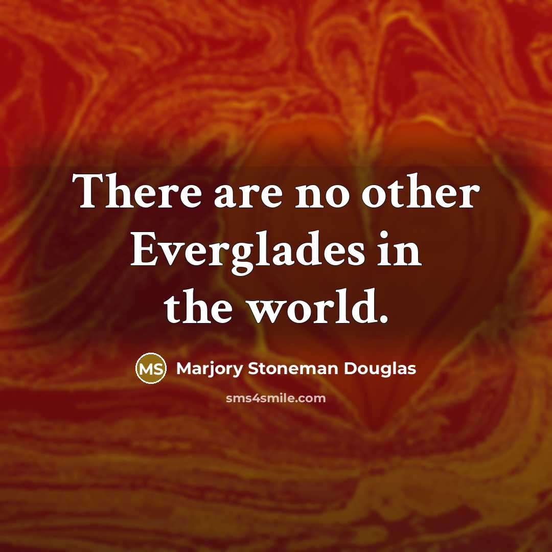 “There are no other Everglades in the world.…” quote by Marjory Stoneman Douglas
