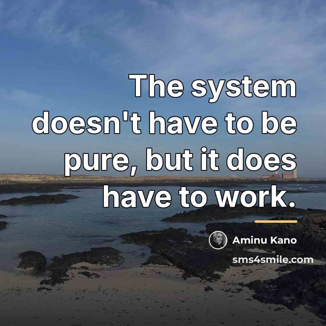 “The system doesn't have to be pure, but it does…” quote by Aminu Kano