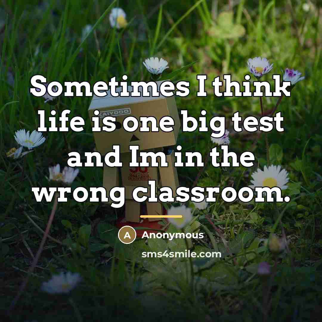 “Sometimes I think life is one big test and Im…” quote by Anonymous