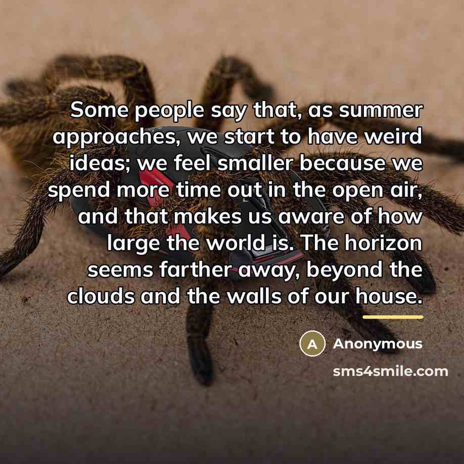 “Some people say that, as summer approaches, we start to…” quote by Anonymous