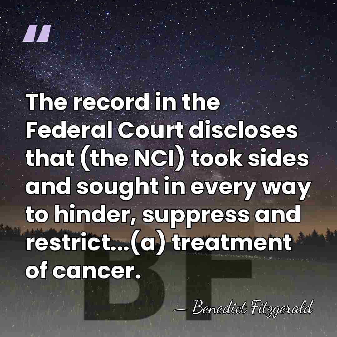 The record in the Federal Court discloses that (the NCI) took sides&hellip; - Benedict Fitzgerald