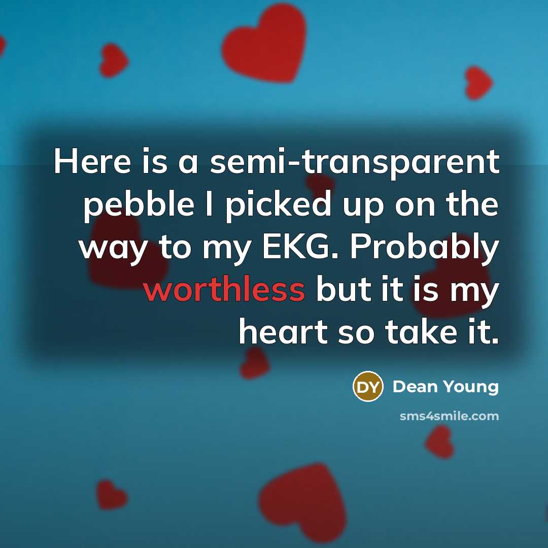 “Here is a semi-transparent pebble I picked up on the…” quote by Dean Young