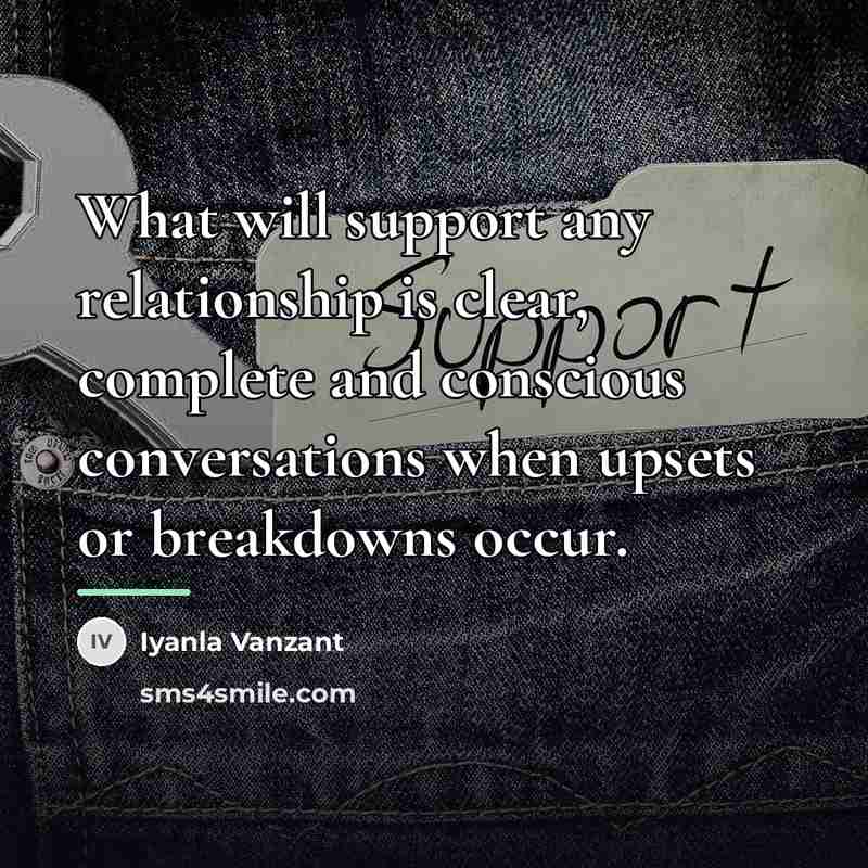 “What will support any relationship is clear, complete and conscious…” quote by Iyanla Vanzant