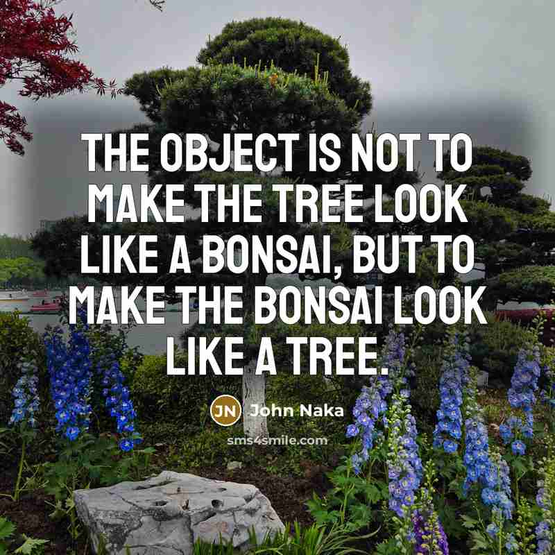“The object is not to make the tree look like…” quote by John Naka