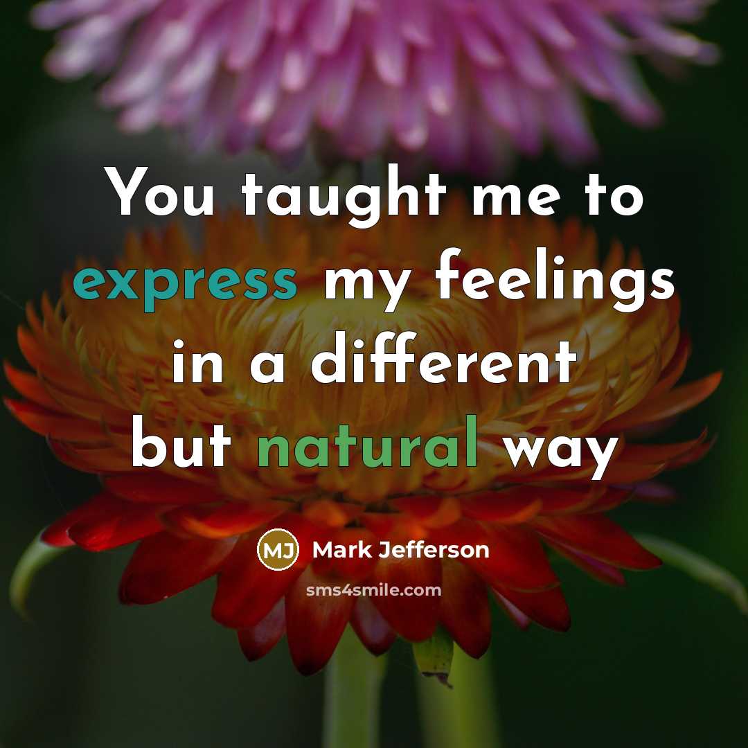 “You taught me to express my feelings in a different…” quote by Mark Jefferson