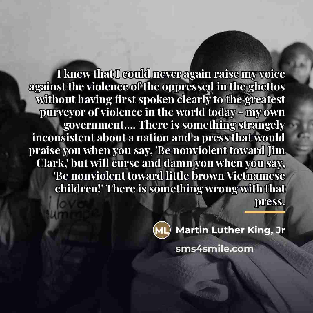 “I knew that I could never again raise my voice…” quote by Martin Luther King, Jr