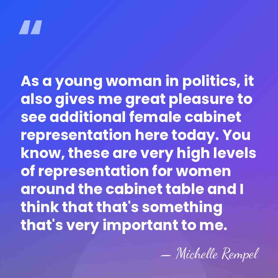 As a young woman in politics, it also gives me great pleasure&hellip; - Michelle Rempel