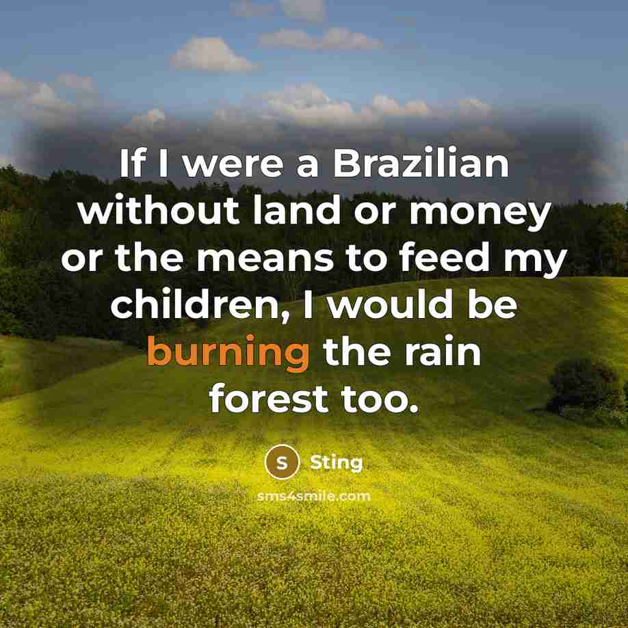 “If I were a Brazilian without land or money or…” quote by Sting