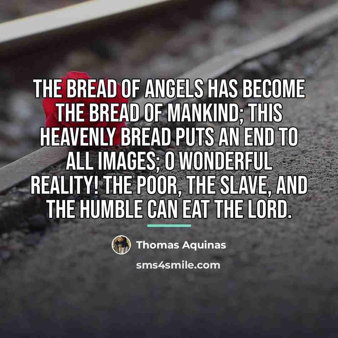 “The Bread of angels has become the Bread of mankind;…” quote by Thomas Aquinas