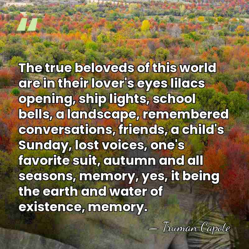 The true beloveds of this world are in their lover's eyes lilacs&hellip; - Truman Capote
