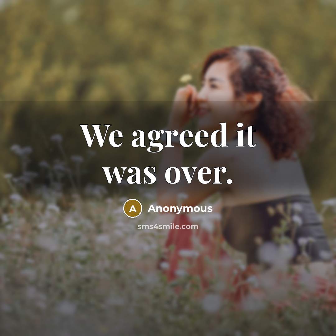 “We agreed it was over.” quote by Anonymous