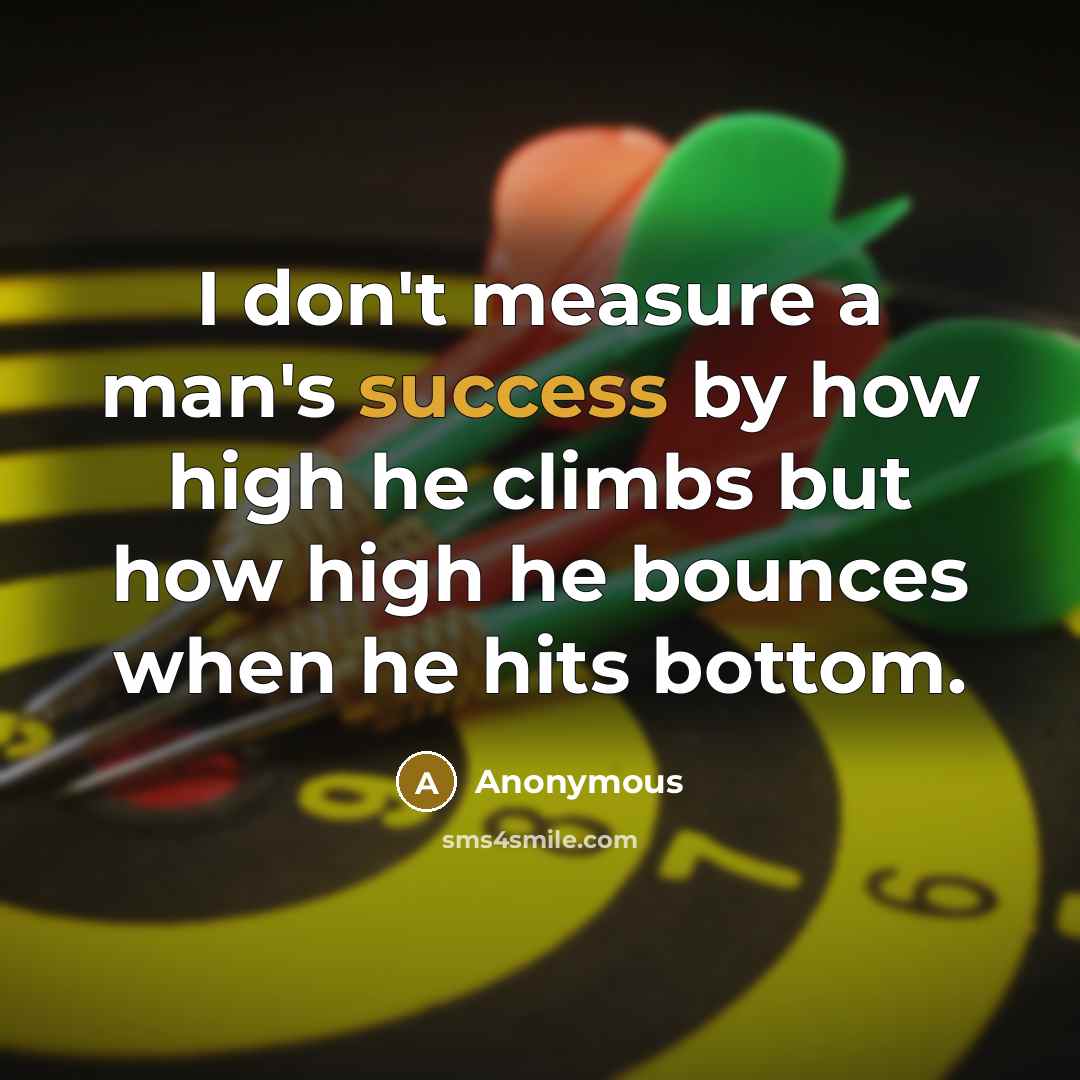 “I don't measure a man's success by how high he…” quote by Anonymous