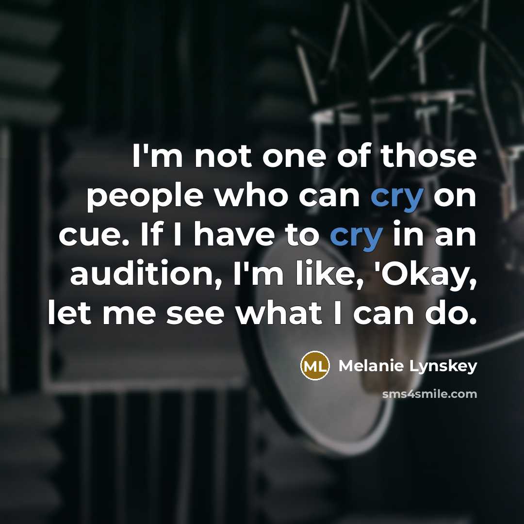 “I'm not one of those people who can cry on…” quote by Melanie Lynskey