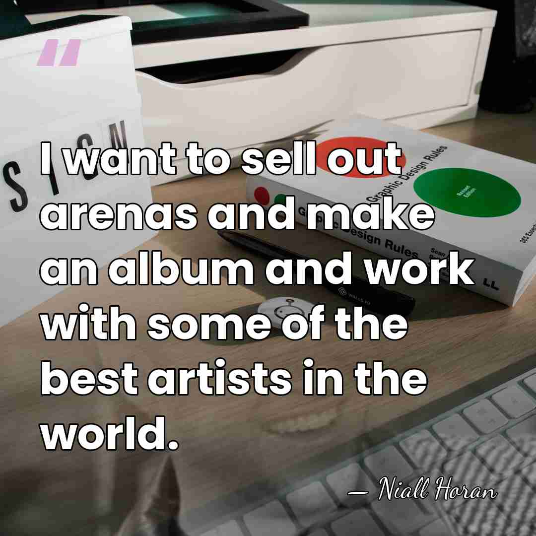 I want to sell out arenas and make an album and work&hellip; - Niall Horan