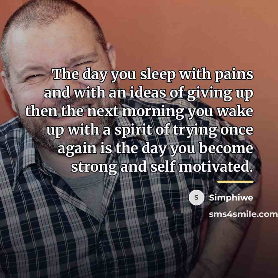 “The day you sleep with pains and with an ideas…” quote by Simphiwe
