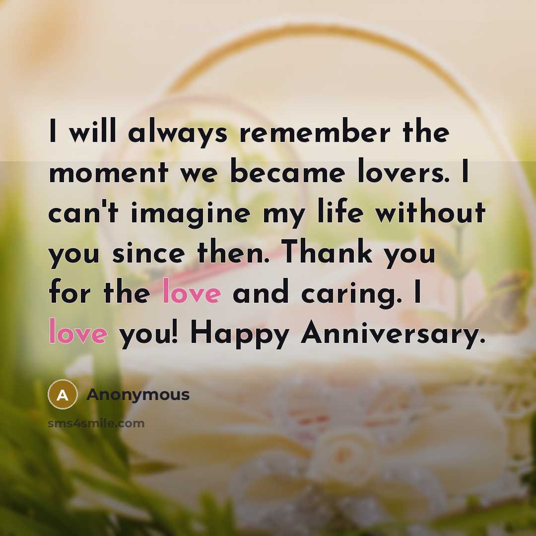 “I will always remember the moment we became lovers. I…” quote by Anonymous