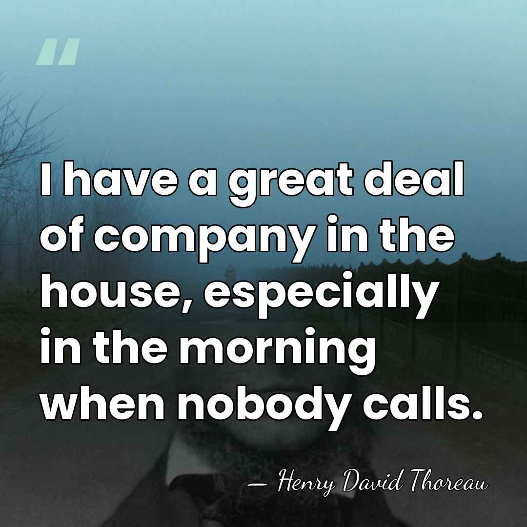 I have a great deal of company in the house, especially in&hellip; - Henry David Thoreau