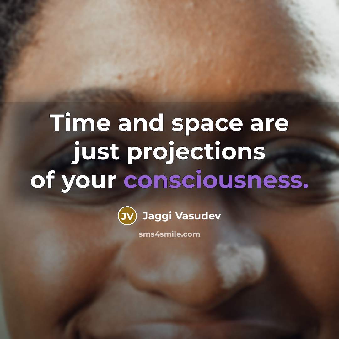 “Time and space are just projections of your consciousness.…” quote by Jaggi Vasudev