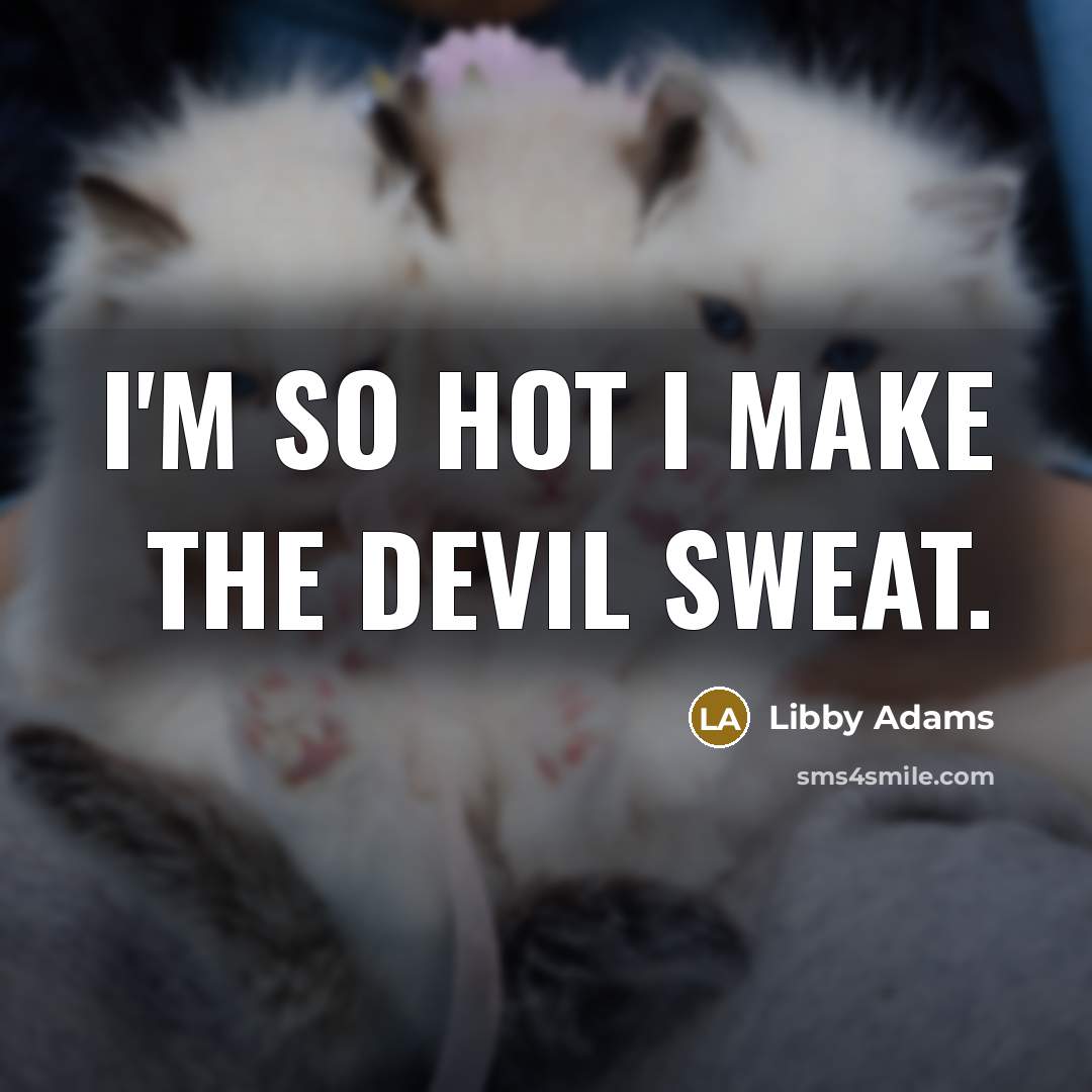 “I'm so hot I make the devil sweat.” quote by Libby Adams