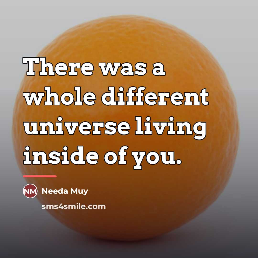 “There was a whole different universe living inside of you.…” quote by Needa Muy