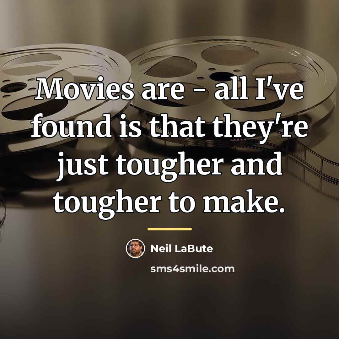 “Movies are - all I've found is that they're just…” quote by Neil LaBute