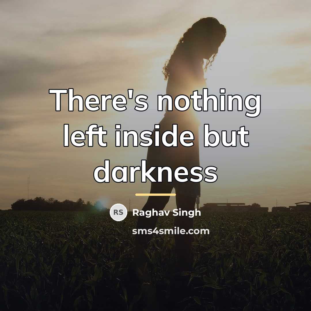 “There's nothing left inside but darkness…” quote by Raghav Singh