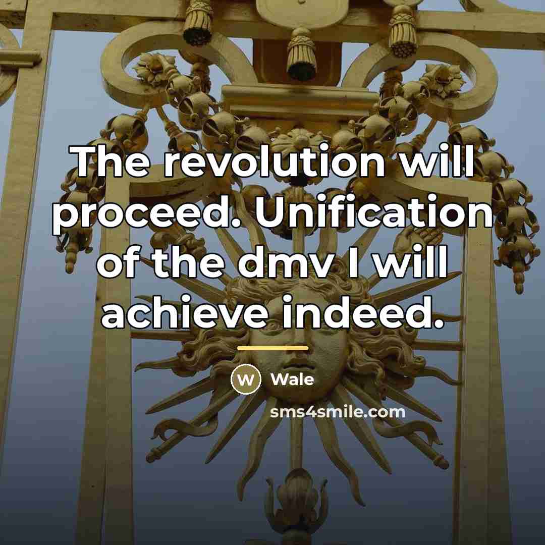 “The revolution will proceed. Unification of the dmv I will…” quote by Wale