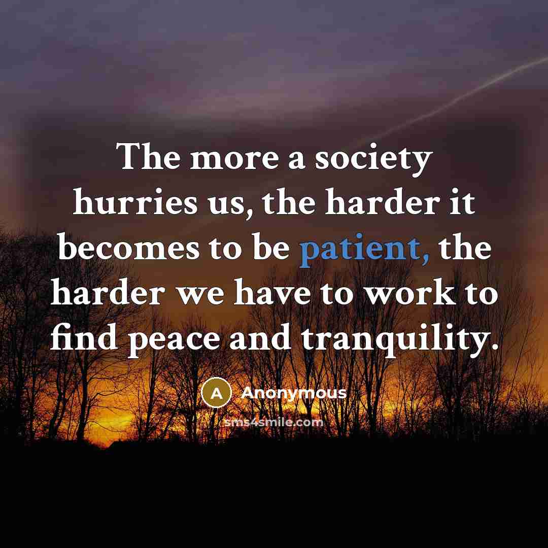 “The more a society hurries us, the harder it becomes…” quote by Anonymous