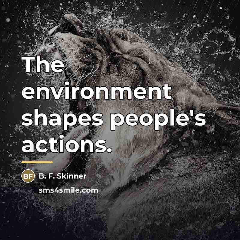 “The environment shapes people's actions.…” quote by B. F. Skinner