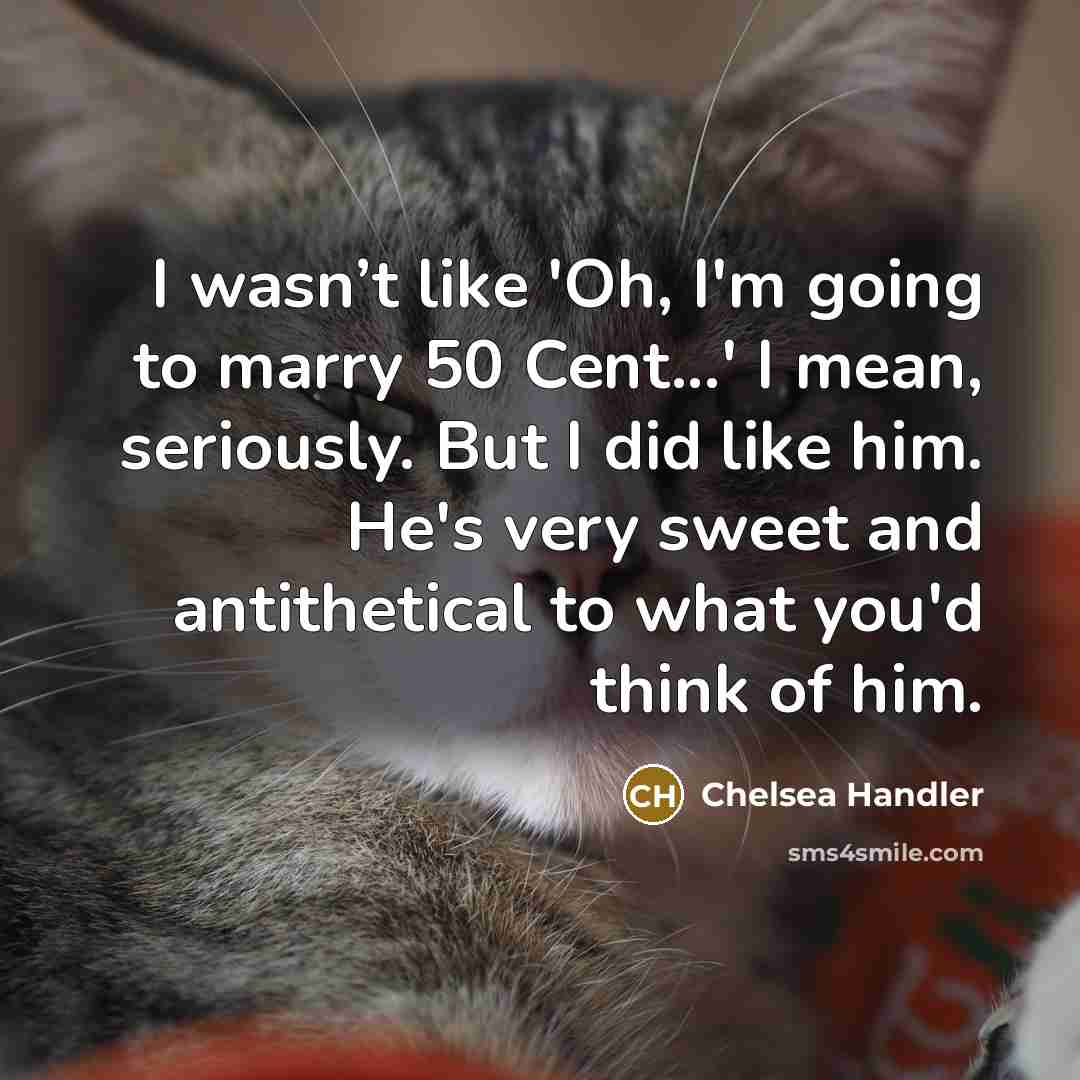“I wasn’t like 'Oh, I'm going to marry 50 Cent...'…” quote by Chelsea Handler