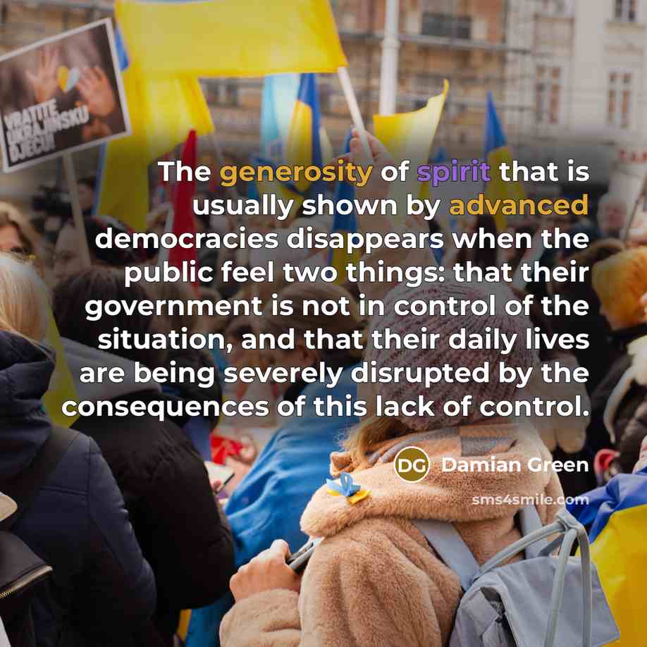 “The generosity of spirit that is usually shown by advanced…” quote by Damian Green