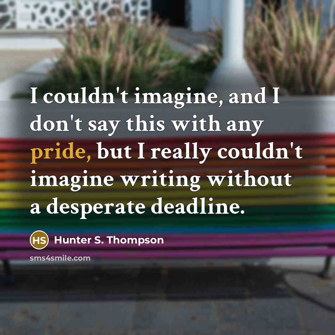“I couldn't imagine, and I don't say this with any…” quote by Hunter S. Thompson