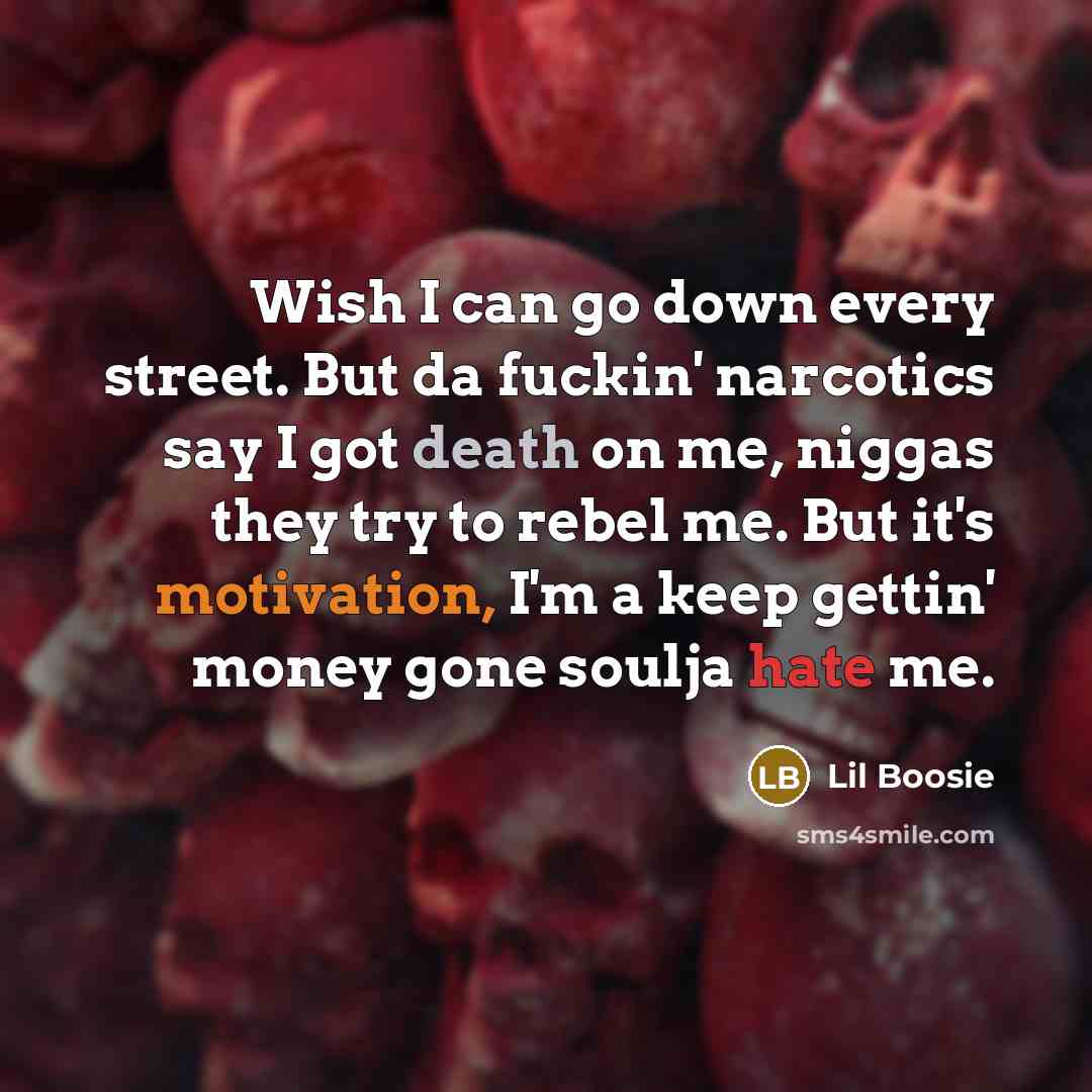 “Wish I can go down every street. But da fuckin'…” quote by Lil Boosie