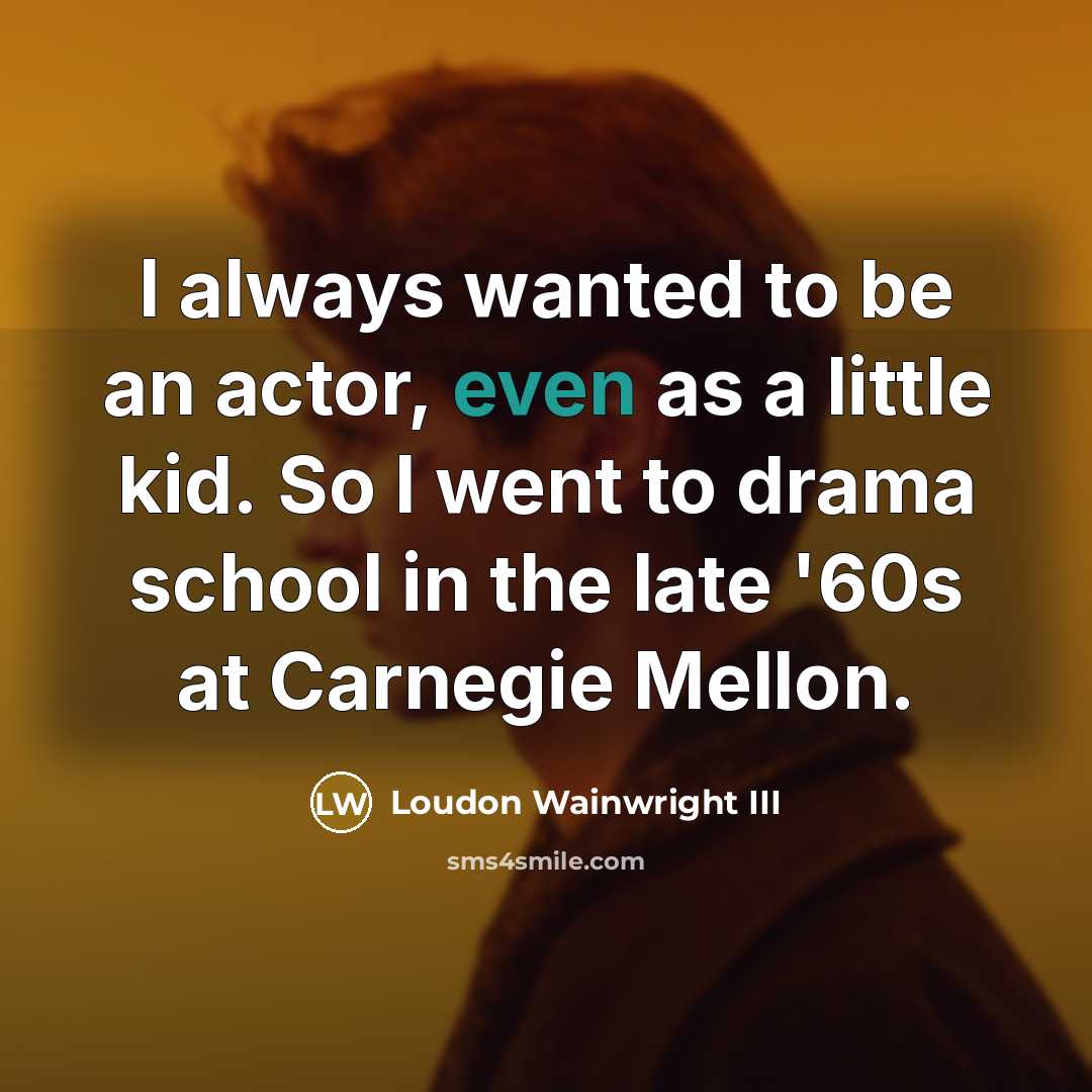 “I always wanted to be an actor, even as a…” quote by Loudon Wainwright III