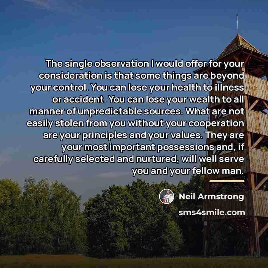“The single observation I would offer for your consideration is…” quote by Neil Armstrong