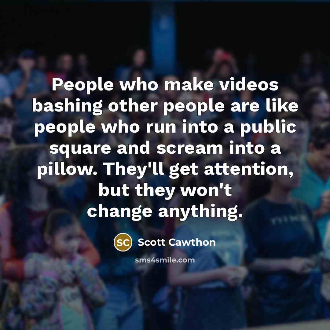 “People who make videos bashing other people are like people…” quote by Scott Cawthon