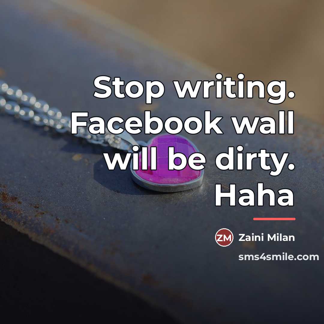 “Stop writing. Facebook wall will be dirty. Haha…” quote by Zaini Milan