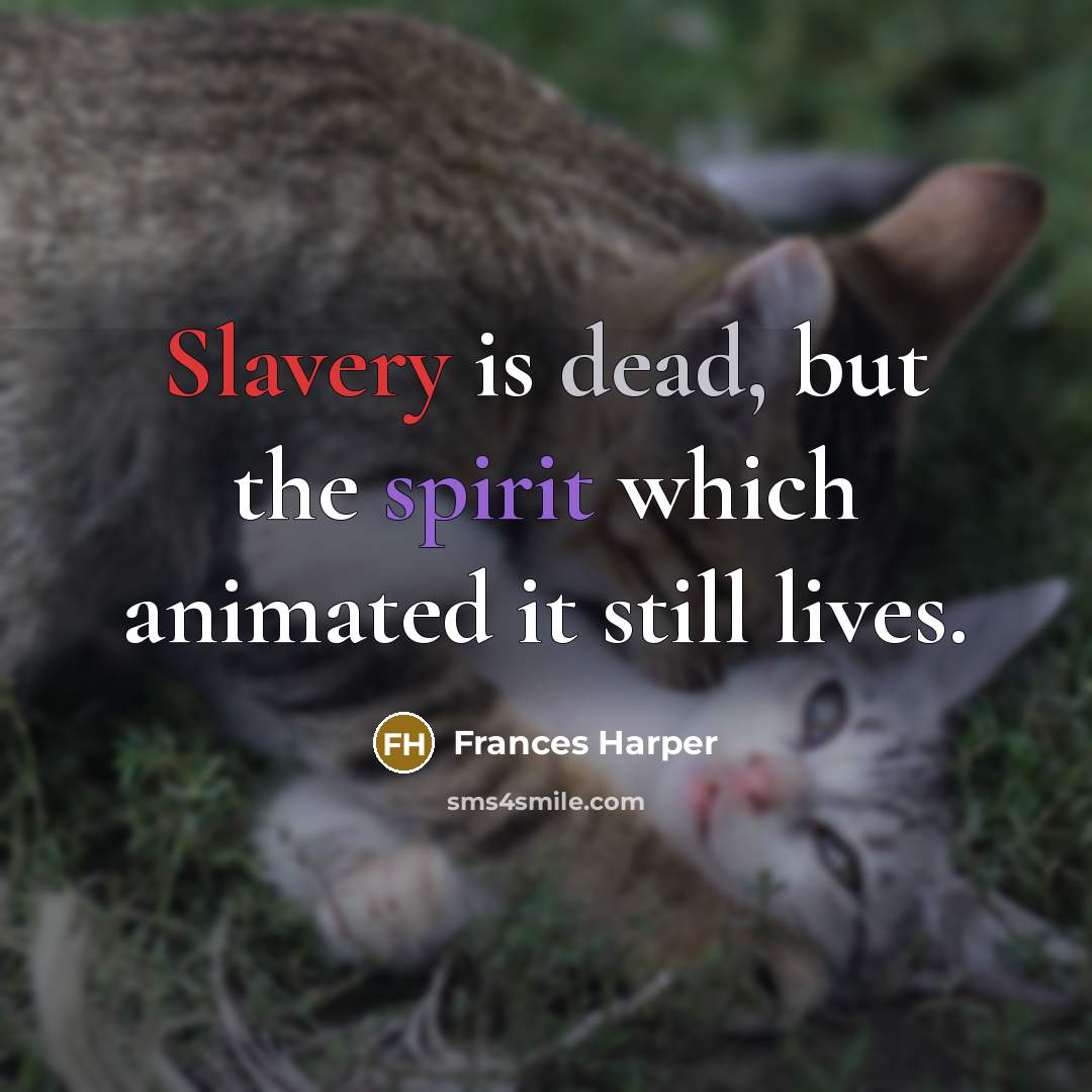 “Slavery is dead, but the spirit which animated it still…” quote by Frances Harper