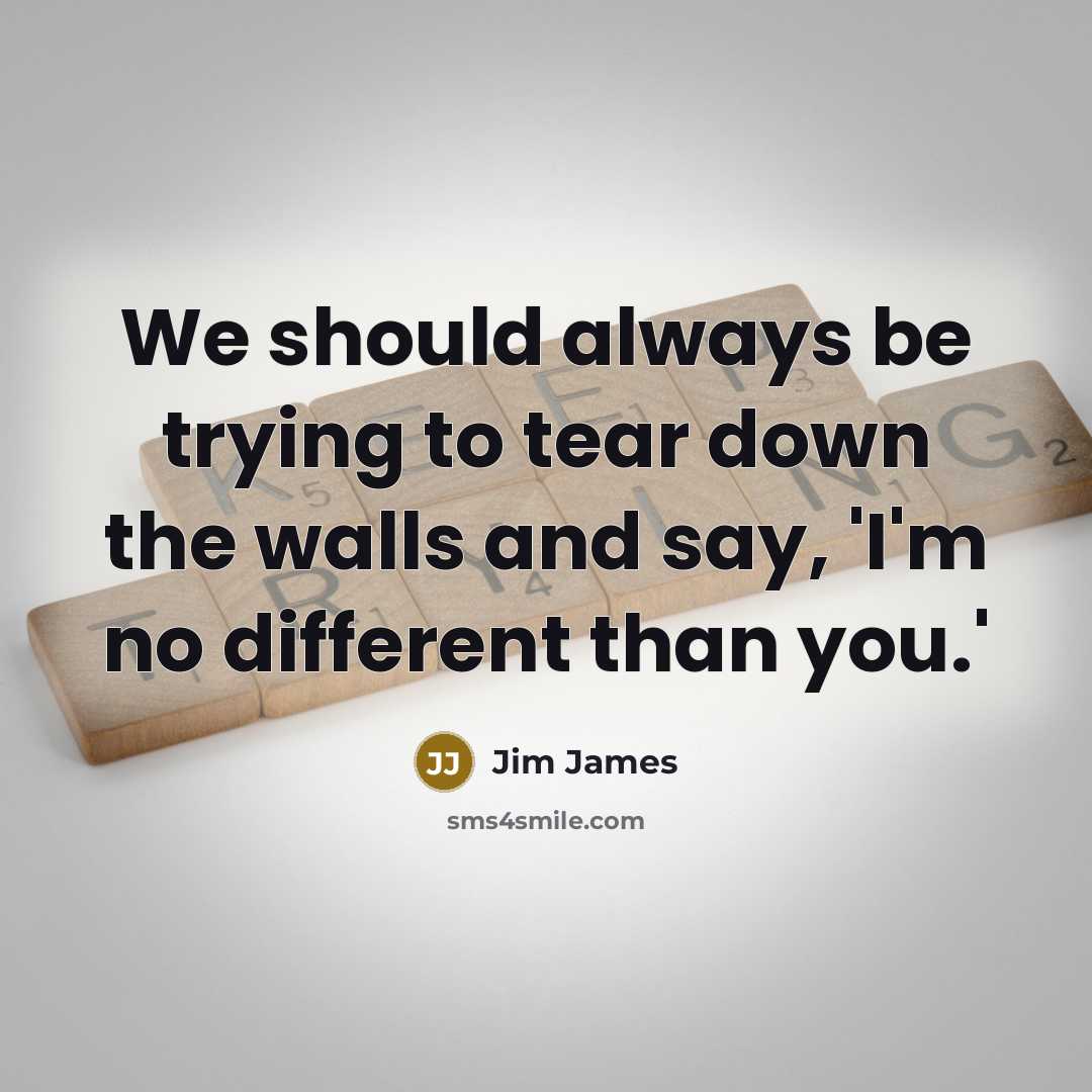 “We should always be trying to tear down the walls…” quote by Jim James