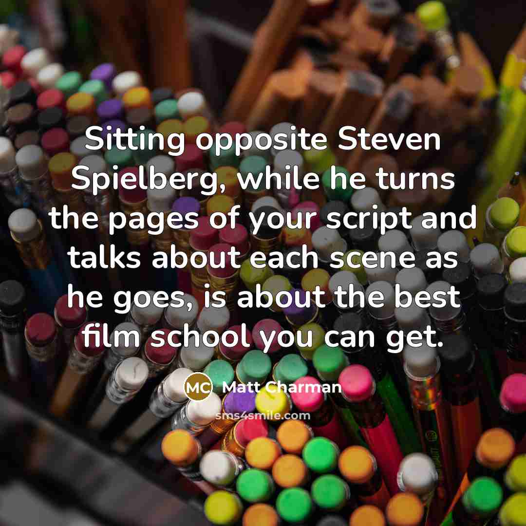 “Sitting opposite Steven Spielberg, while he turns the pages of…” quote by Matt Charman