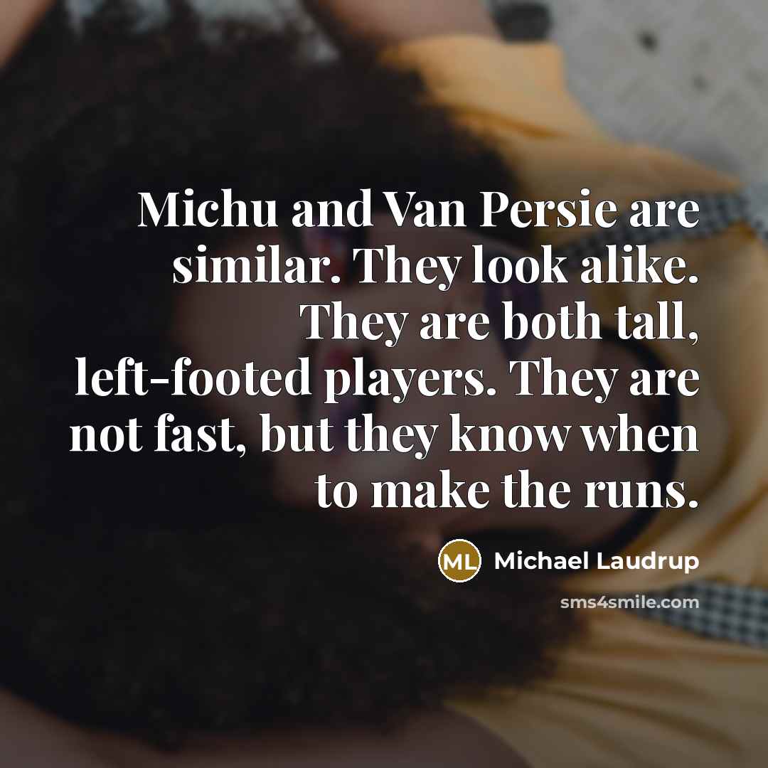“Michu and Van Persie are similar. They look alike. They…” quote by Michael Laudrup