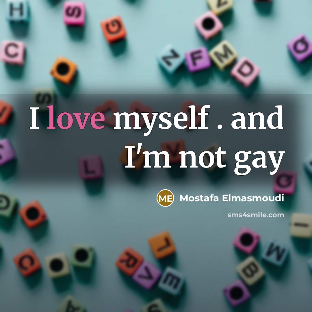 “I love myself . and I'm not gay…” quote by Mostafa Elmasmoudi